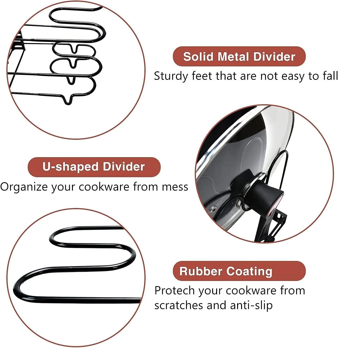 Pot Organizer Rack 8 Tiers Pots and Pans Organizer, Pot Lid Organizer for Kitchen Cabinet Cookware Organizers and Storage,Upgraded