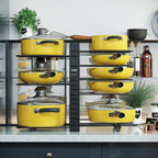 Pot Organizer Rack 8 Tiers Pots and Pans Organizer, Pot Lid Organizer for Kitchen Cabinet Cookware Organizers and Storage,Upgraded