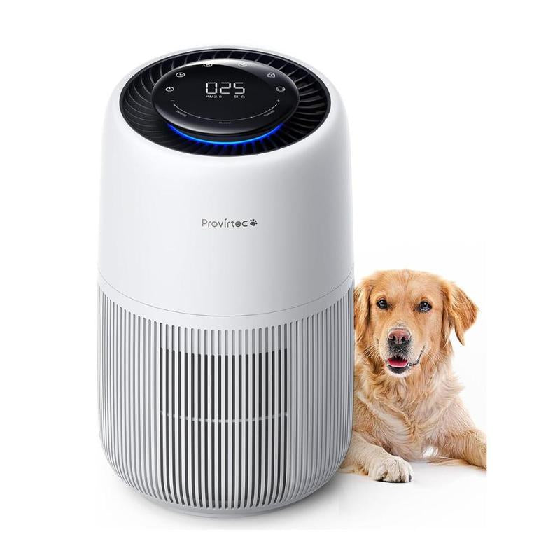 Air Purifier with 360° Air Intake Design,Triple Purification System Eliminates Pet Odors,Dander,Hair & Allergens, 5-Stage HEPA Filter, 365-Day Long-Lasting Filter, Auto Mode & Ultra-Quiet Sleep, 1500 Ft² Coverage
