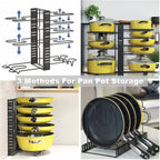 Pot Organizer Rack 8 Tiers Pots and Pans Organizer, Pot Lid Organizer for Kitchen Cabinet Cookware Organizers and Storage,Upgraded
