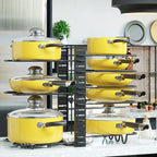 Pot Organizer Rack 8 Tiers Pots and Pans Organizer, Pot Lid Organizer for Kitchen Cabinet Cookware Organizers and Storage,Upgraded