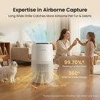 Air Purifier with 360° Air Intake Design,Triple Purification System Eliminates Pet Odors,Dander,Hair & Allergens, 5-Stage HEPA Filter, 365-Day Long-Lasting Filter, Auto Mode & Ultra-Quiet Sleep, 1500 Ft² Coverage